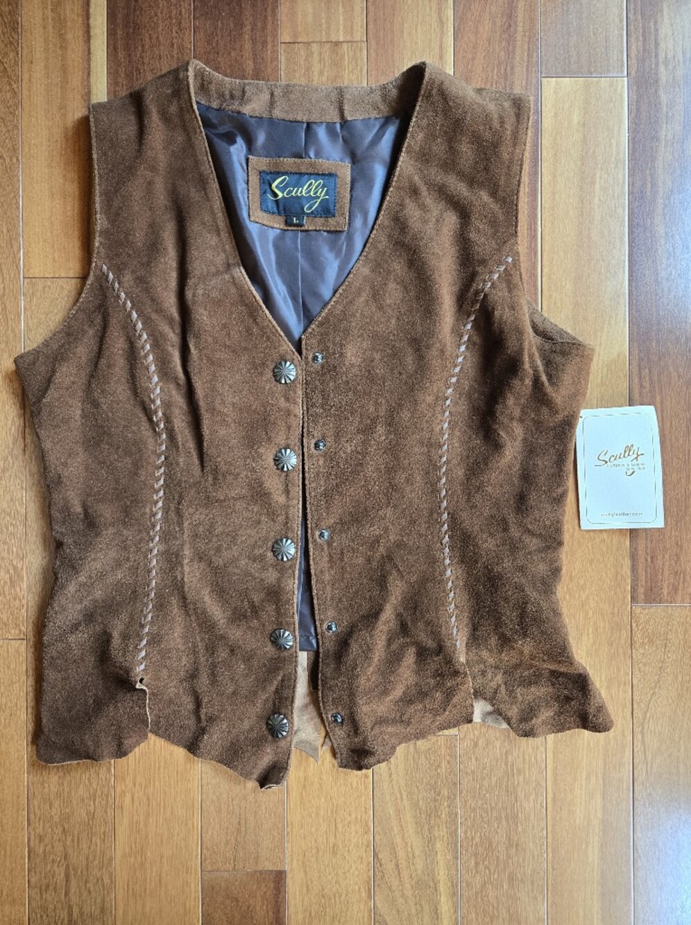 Scully Brown Suede Western Concho Vest
